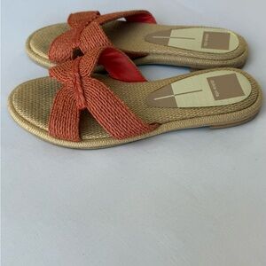 Dolce Vita Atomic Raffia Slide Sandals in Persimmon Size 7